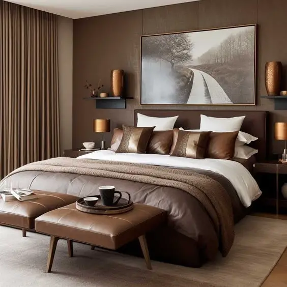 Elevate Your Space: Brown Bedroom Designs 2024 - Modern Ideas, Aesthetic Fusion, and Timeless Elegance