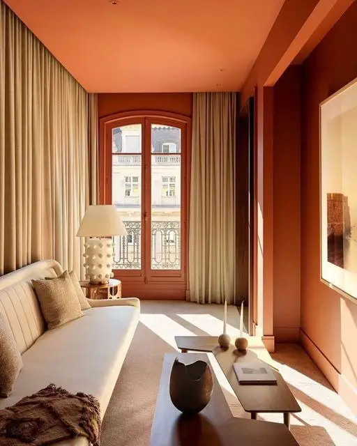 Peach Living Room Designs 2024: Elevate Your Space with Trendsetting Peach Interior Harmony