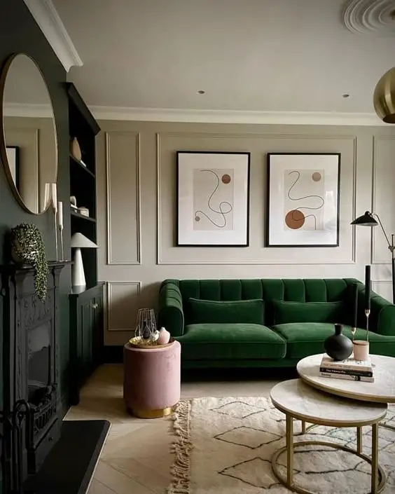 Revitalize Your Space: Modern Green Living Room Designs 2024 – Expert Tips for Small Spaces, Fireplaces, and Green Sofas