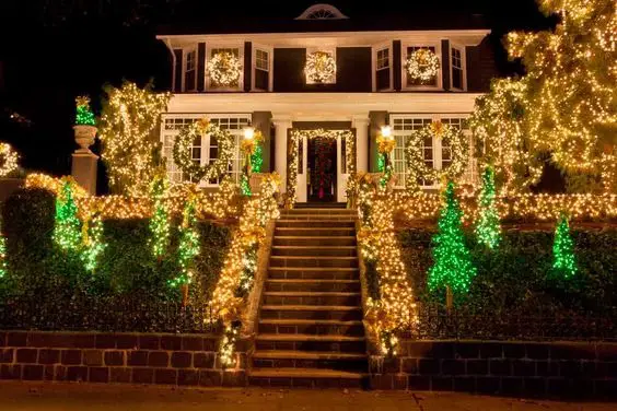 Illuminate Your Holidays: Red and Green Christmas Lights on House 2023 | Festive Design Expertise for a Magical Home