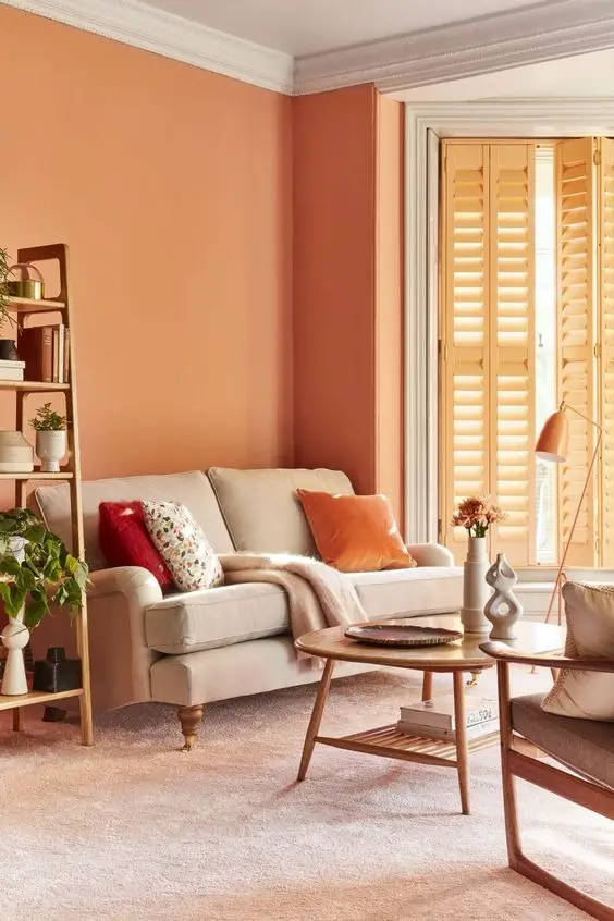 Peach Living Room Designs 2024: Elevate Your Space with Trendsetting Peach Interior Harmony