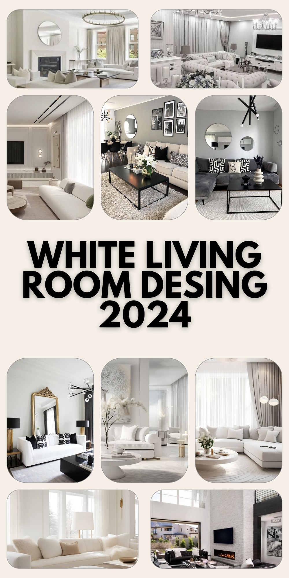 2024 White Living Room Designs: Modern Luxury, Grey Elegance, Black ...