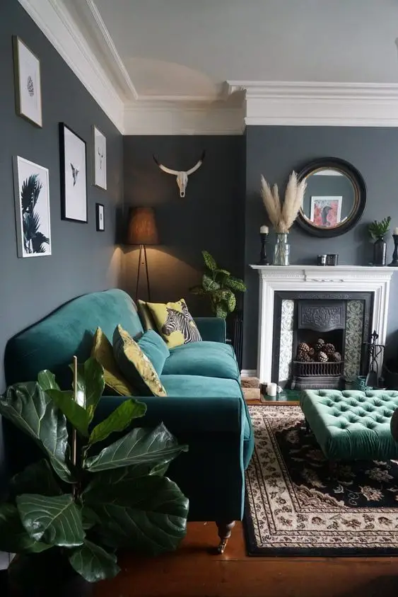 Blue Living Room Design 2024: Elevate with Navy, Gray, and Royal Paint Wall Elegance