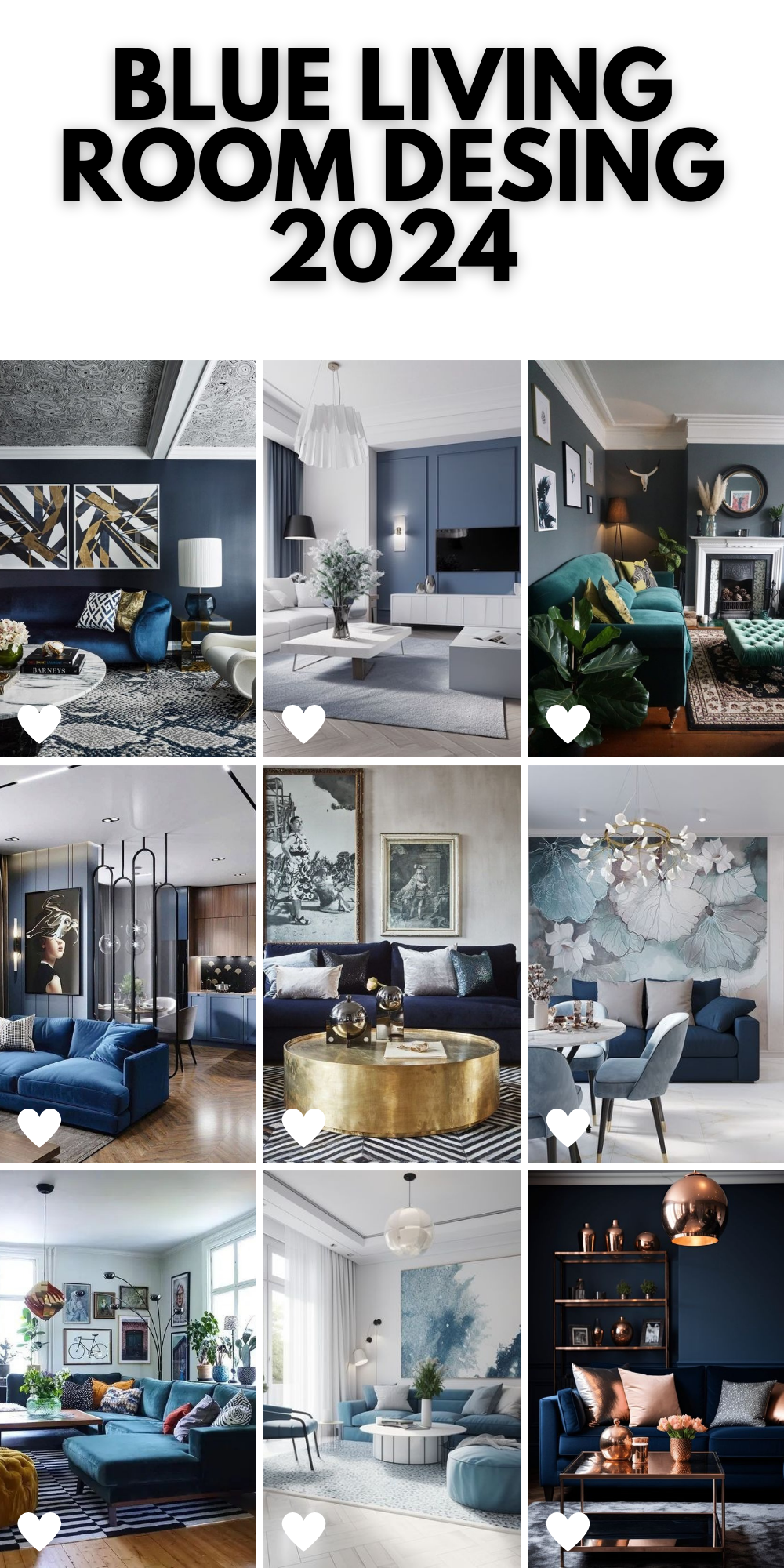 Blue Living Room Design 2024: Elevate with Navy, Gray, and Royal Paint Wall Elegance