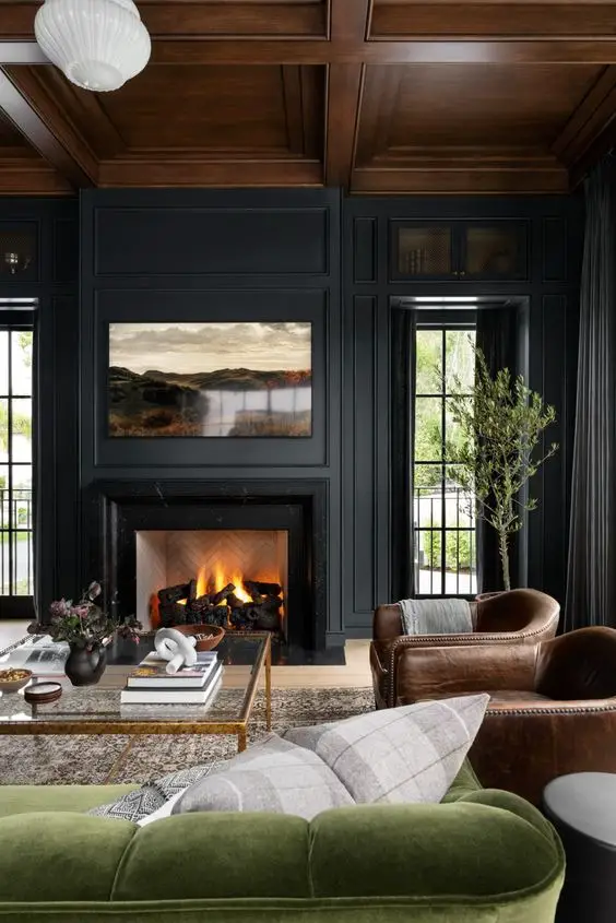 Discover Timeless Luxury in Dark Living Room Designs 2024: Modern Coziness, Classic Elegance, and Contemporary Expressions