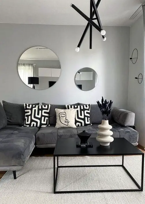2024 White Living Room Designs: Modern Luxury, Grey Elegance, Black & White Timelessness, and Vibrant Pops of Red and Green