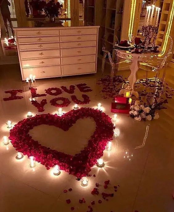Transform Your Space: Romantic Valentines Room Decor Ideas 2024 for Him | Cozy and Simple Bedrooms with Rose Petals
