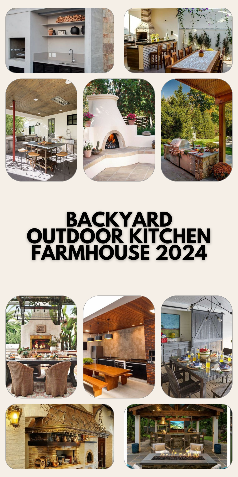 Crafting 2024's Backyard Oasis: Farmhouse Elegance in Outdoor Kitchen Design