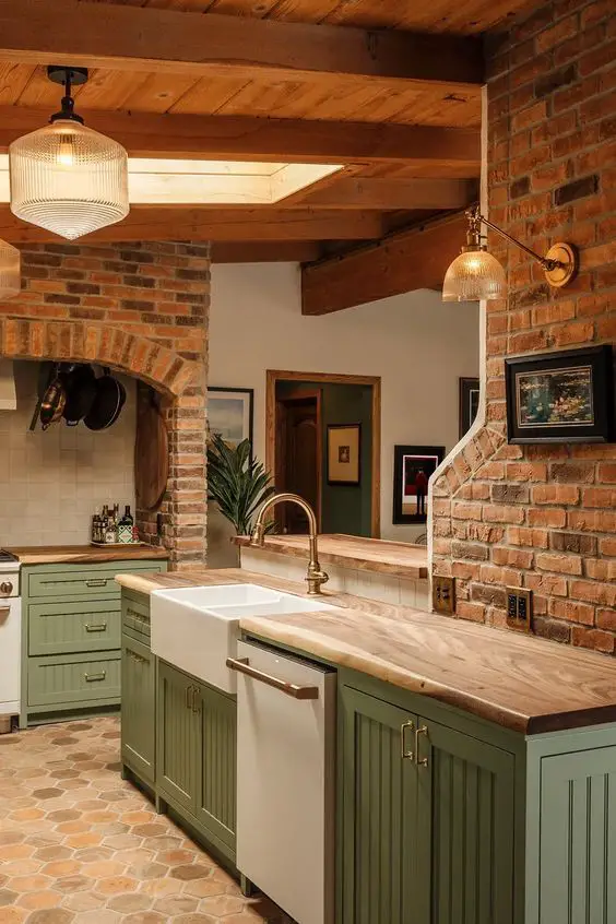 Elevate Your Kitchen: Brick Cabinets & Chic Backsplash Ideas