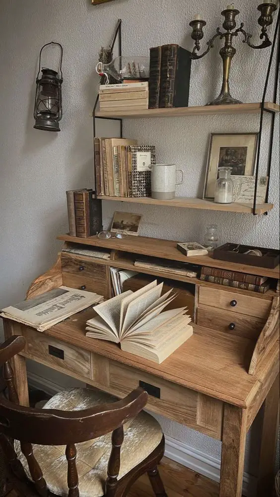 Charming Cottage Core Desk Designs for a Serene Workspace