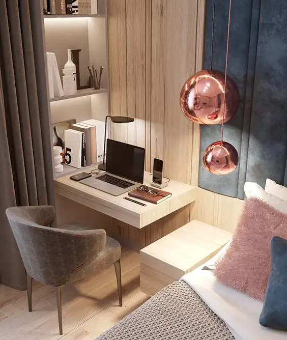 Elegant Bedroom Desk Designs for Modern Women's Interiors