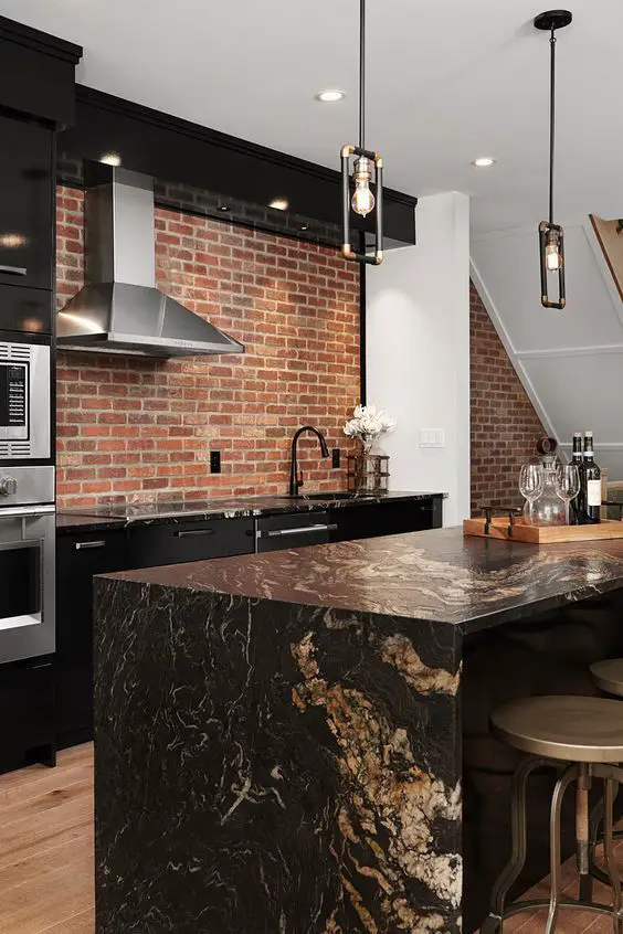 Elevate Your Kitchen: Brick Cabinets & Chic Backsplash Ideas