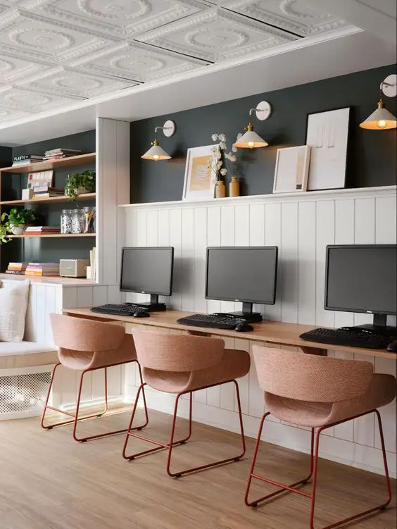 Innovative Desk in Dining Room Designs for Chic Home Offices