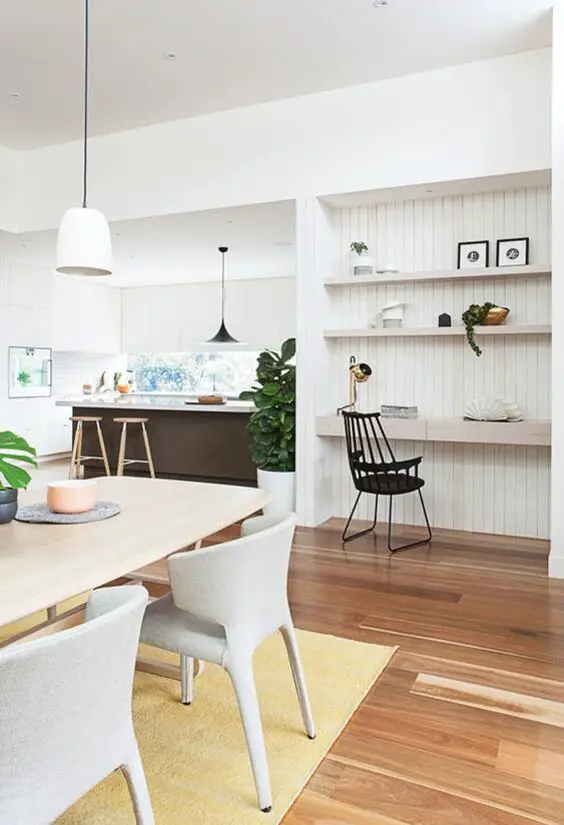 Innovative Desk in Dining Room Designs for Chic Home Offices