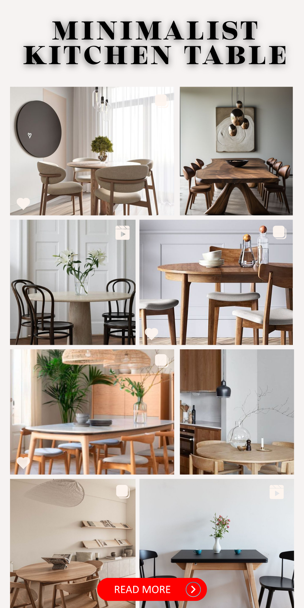 Chic Minimalist Kitchen Tables for Modern Small Spaces Decor