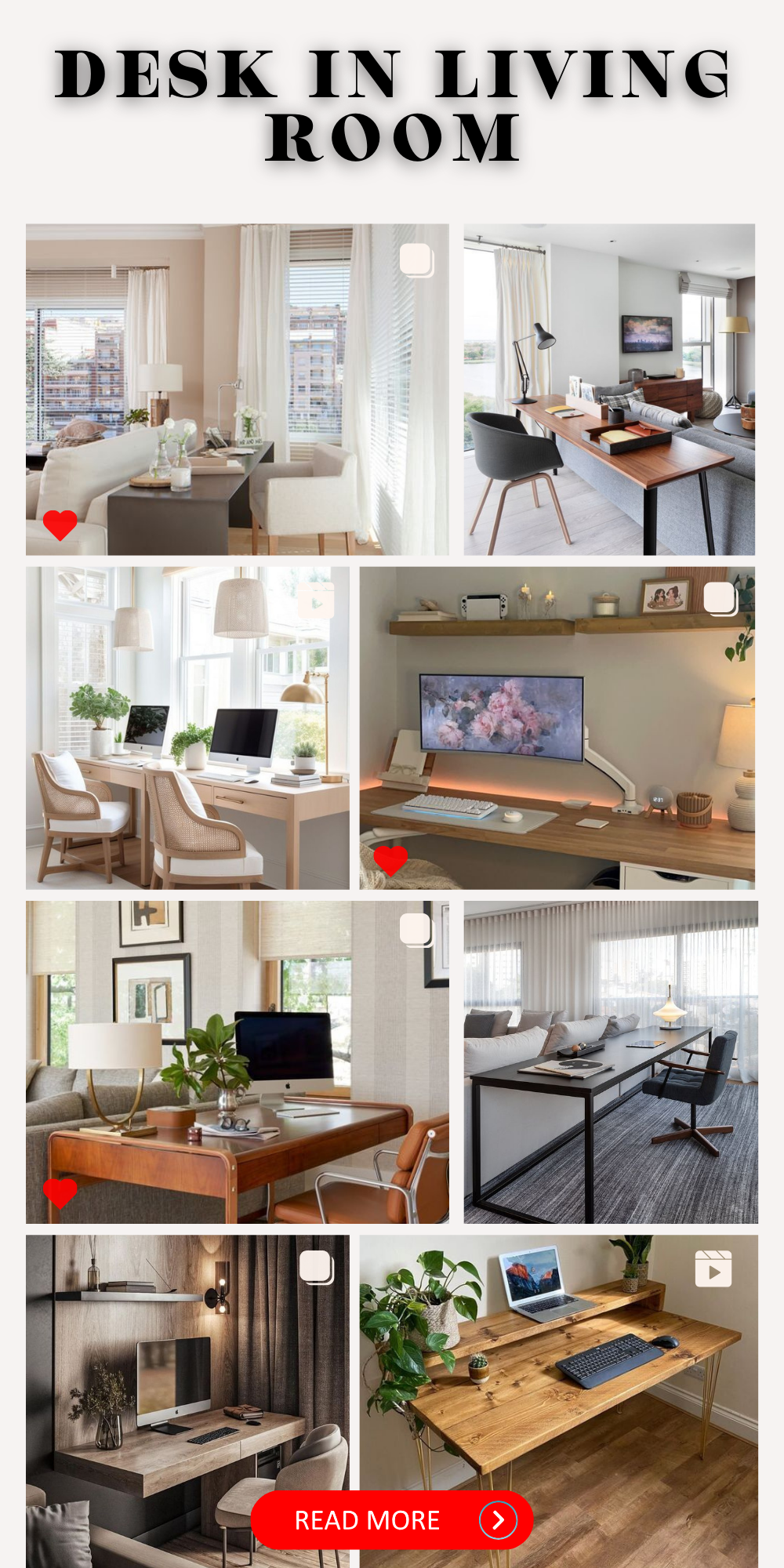 Chic Desks in Living Rooms: Layouts for Modern Homes & Apartments