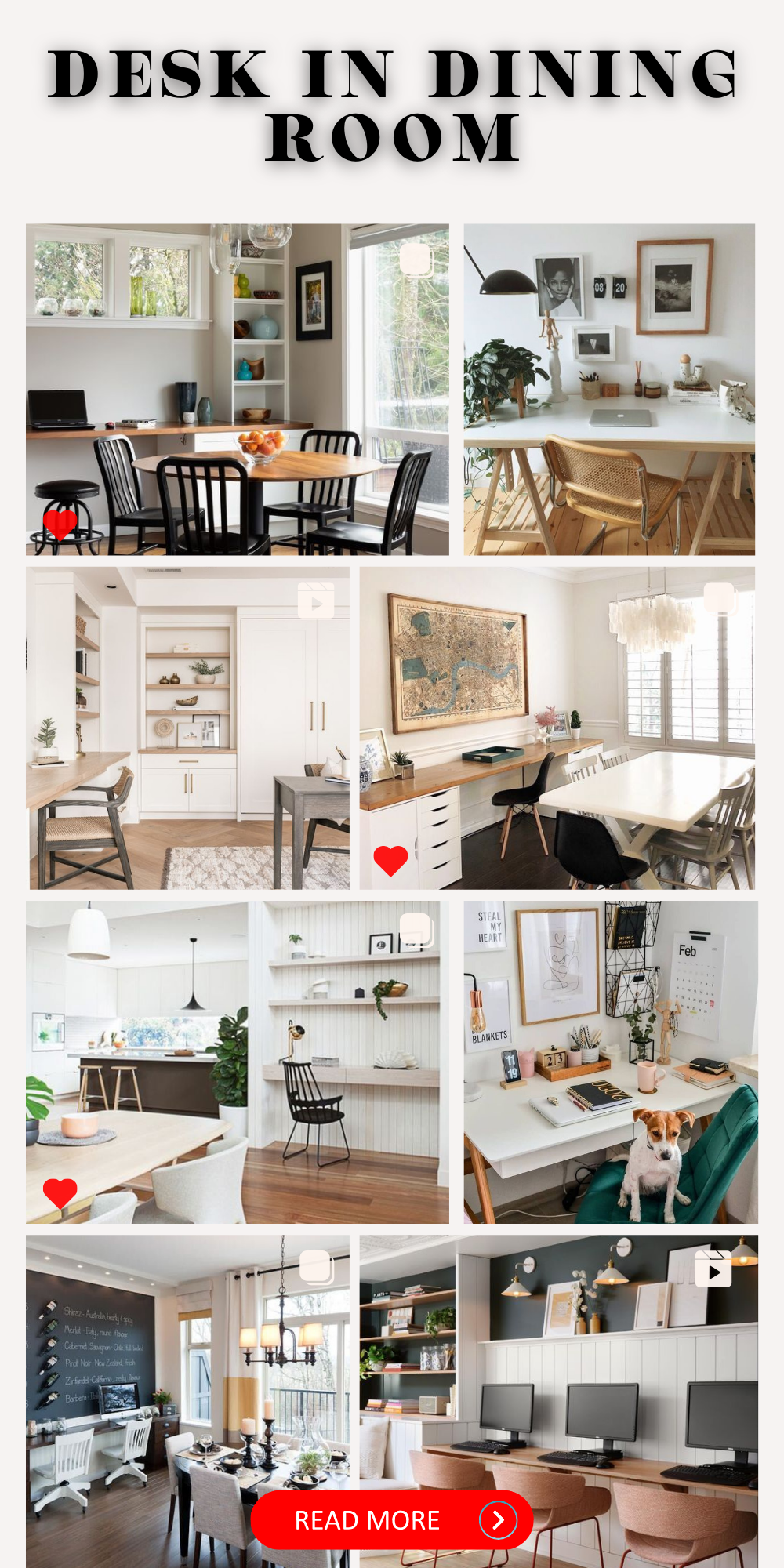 Innovative Desk in Dining Room Designs for Chic Home Offices