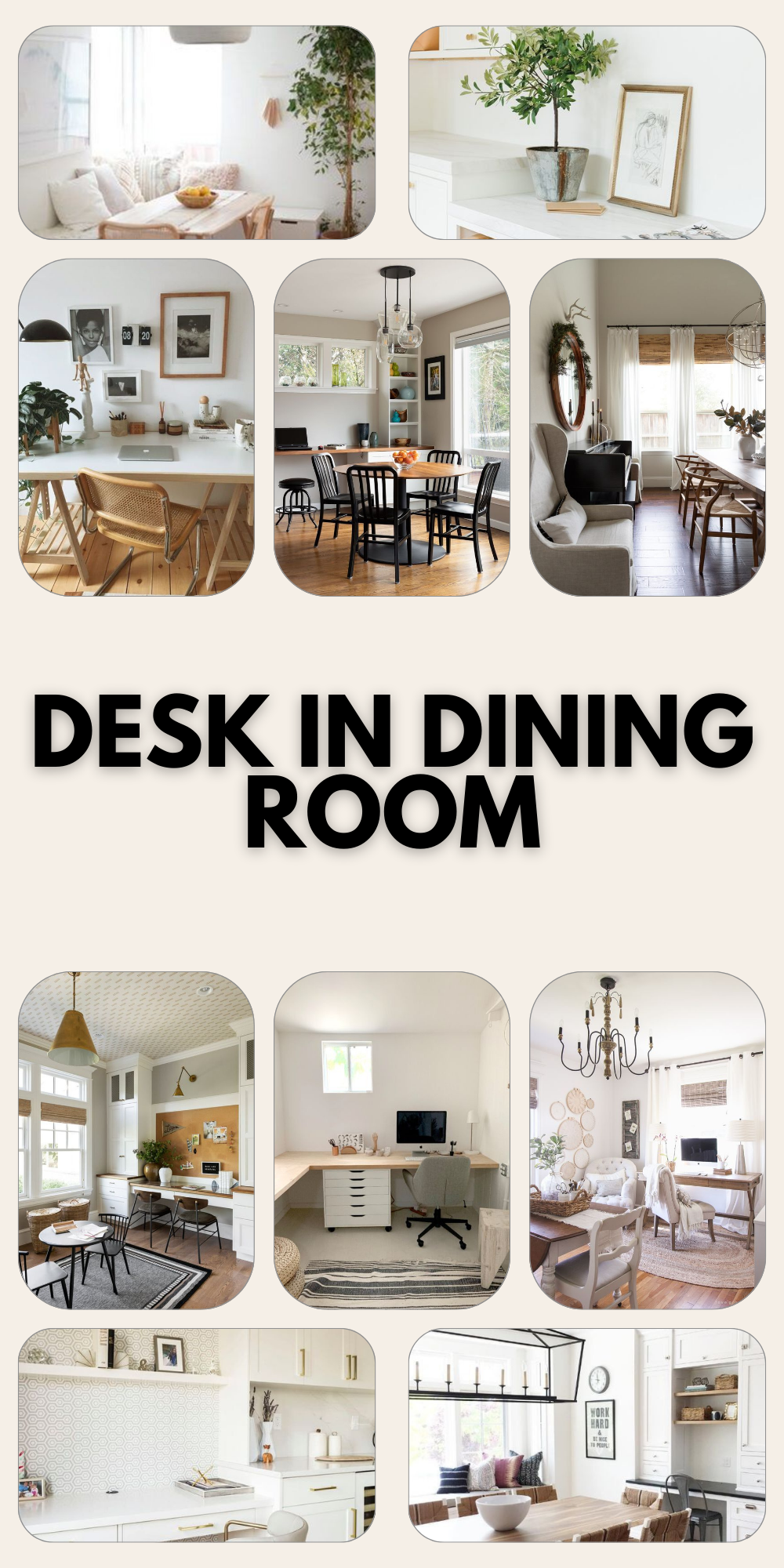 Innovative Desk in Dining Room Designs for Chic Home Offices