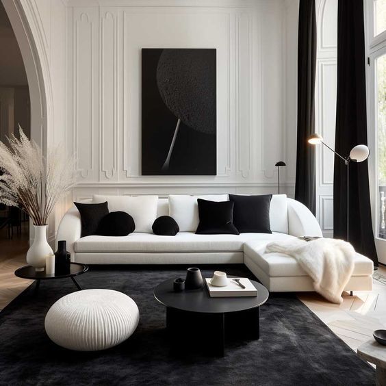 Explore Elegant Black & White Home Designs: Modern, Nordic & Luxe Interiors
